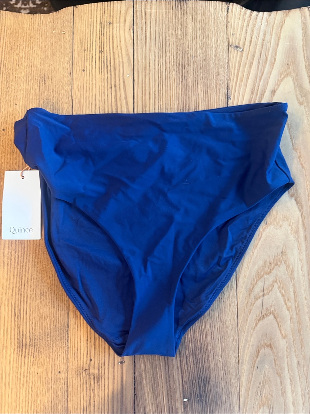 NWT Quince Women’s High-Waist Full Coverage Swim Bottoms in Navy-Large